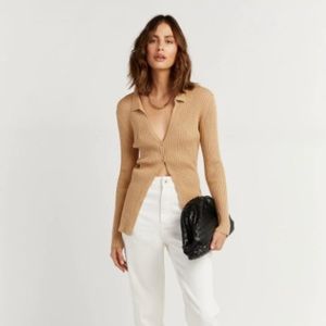 DISSH CADENCE CAMEL RIB KNIT CARDIGAN
